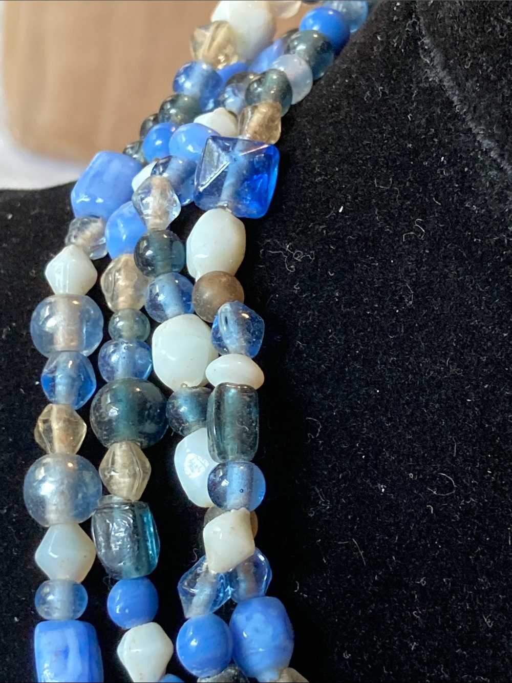 Multi-Strand Translucent Blue Beaded Necklace - Picture 6 of 8